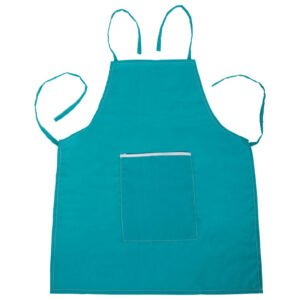 turquoise kinder schort met voorvak en verstelbare banden