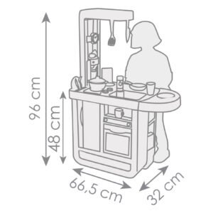 Houten kinderkeuken afmetingen 96 cm hoog 66,5 cm breed speelgoed keuken