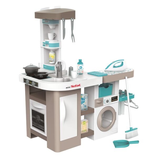 Smoby mini Tefal speelkeuken met oven wasmachine en strijkplank Smoby Tefal Keuken met Huishoudstation