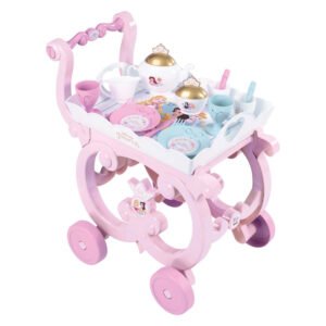 Roze Disney Princess theewagen speelgoed met kopjes en theepot set