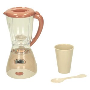 Speelgoed blender set met beker en lepel in beige en bruin design Blender Juicer met Licht en Geluid