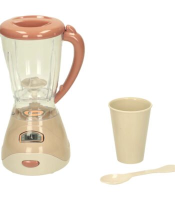 Speelgoed blender set met beker en lepel in beige en bruin design Blender Juicer met Licht en Geluid