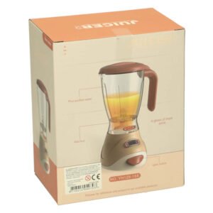 Speelgoed blender verpakking met afbeelding van juicer en accessoires