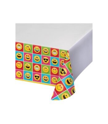Tafelkleed Emoji 137x259cm feestdecoratie van Haza Witbaard