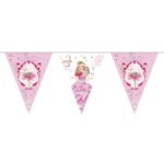 Vlaggenlijn Prinses van 10 meter roze feestdecoratie voor Prinsessenfeest