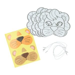 DIY leeuwenmasker knutselset met stickers en elastiekjes