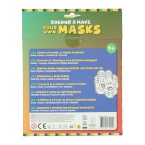 knutselset kleur en maak je eigen maskers verpakking achterkant