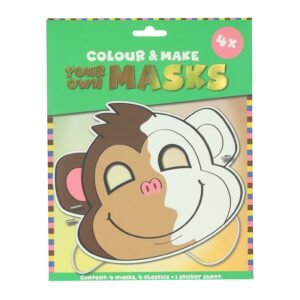 voorkant verpakking kleur en maak je eigen maskers aap design Kleur je eigen Masker Aapje