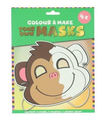 voorkant verpakking kleur en maak je eigen maskers aap design Kleur je eigen Masker Aapje