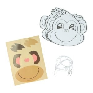 knutselset maskers onderdelen aap masker stickers en elastiekjes