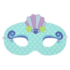 Turquoise zeemeermin masker met schelp en sterren detail