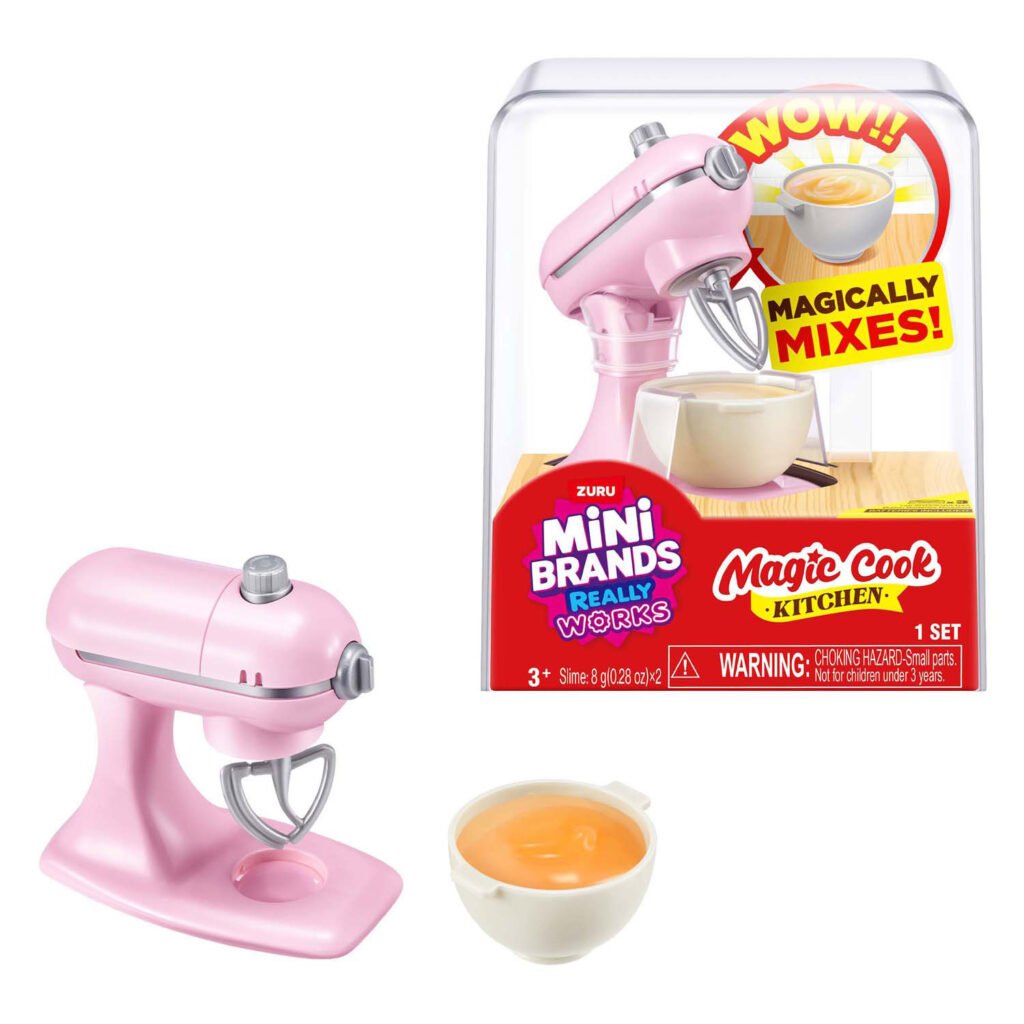 Mini roze keukenmixer speelgoed met kom en Magic Cook Kitchen set ZURU Mini Brands Cook Kitchen Mixer