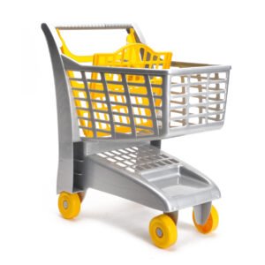 Speelgoed winkelwagen met grijze en gele details