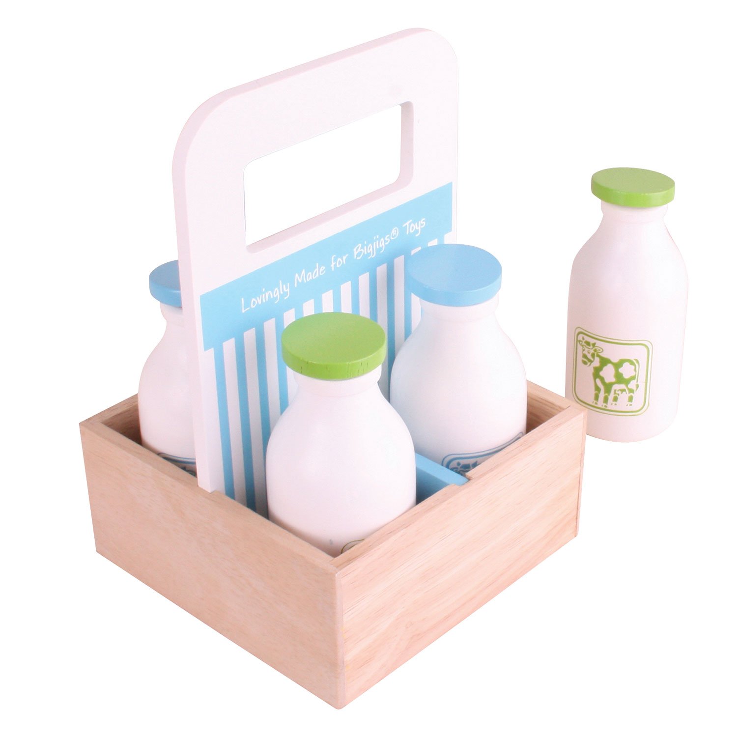 bigjigs-speelgoed-melkflesjes-houten-krat-kinderkeuken Speelgoed melkflesjes in houten krat voor kinderkeuken Bigjigs Houten Kistje met Melkflessen