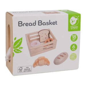 Doos van Classic World houten speelgoed broodmand set