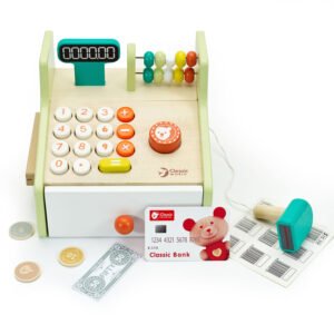 Houten kinder kassa met speelgeld en pinpas Classic World Houten Kassa