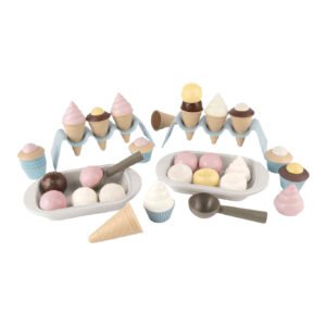 Houten ijsjes en cupcake speelgoedset voor kinderen Dantoy Cupcake en Ijsjesset