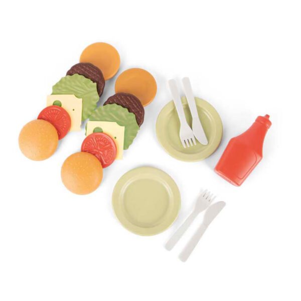Speelgoed hamburgerset met borden en bestek van bioplastic Dantoy Hamburgerset