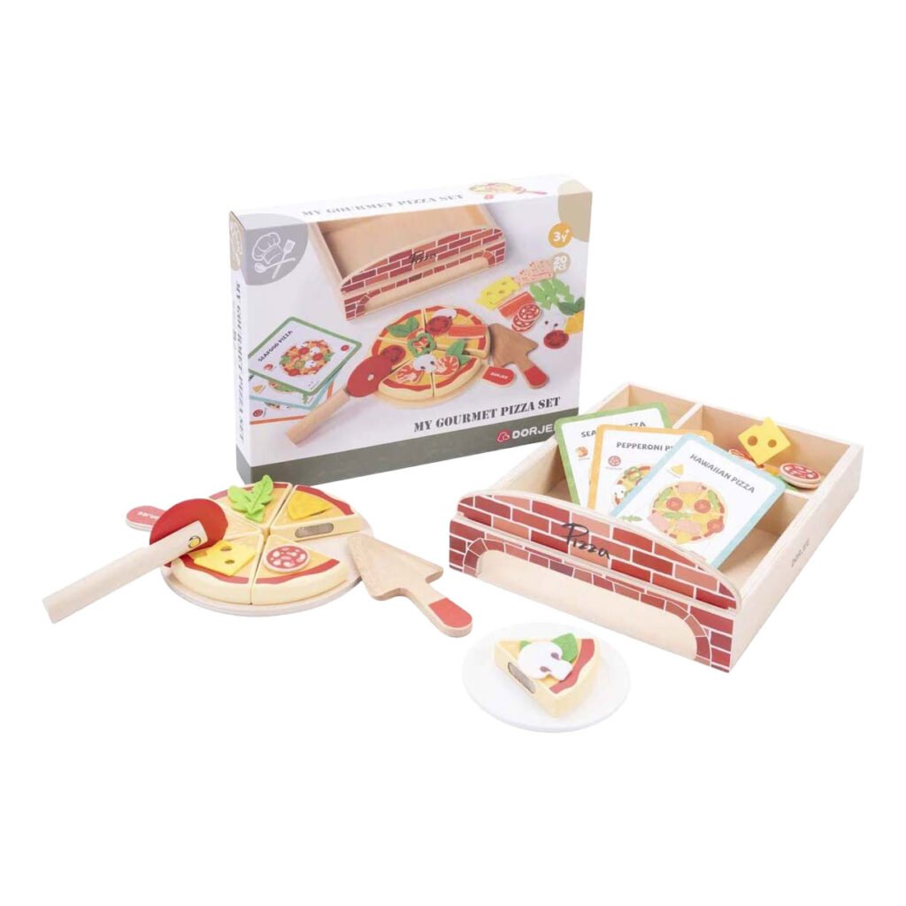 Complete houten gourmet pizza speelset voor kinderen Houten Gourmet Pizza Set