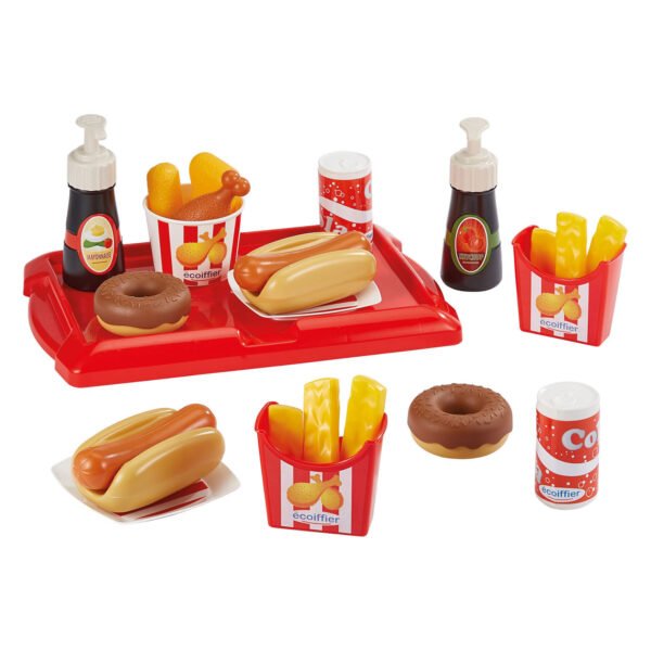 Complete speelgoed fastfood set met accessoires. Ecoiffier 100% Chef Hot Dog Set