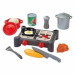 Complete speelgoed kookset met fornuis pan en groenten. Ecoiffier 100% Chef Fornuis