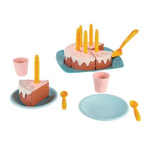 Kinder speelgoed verjaardagstaart set met taartpunten en accessoires Ecoiffier Vert Azur Speeleten Verjaardagstaart Speelset
