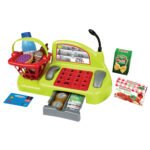 Kinder speelgoedkassa met winkelmandje, speelgeld en boodschappen accessoires. Ecoiffier 100% Chef Kassa
