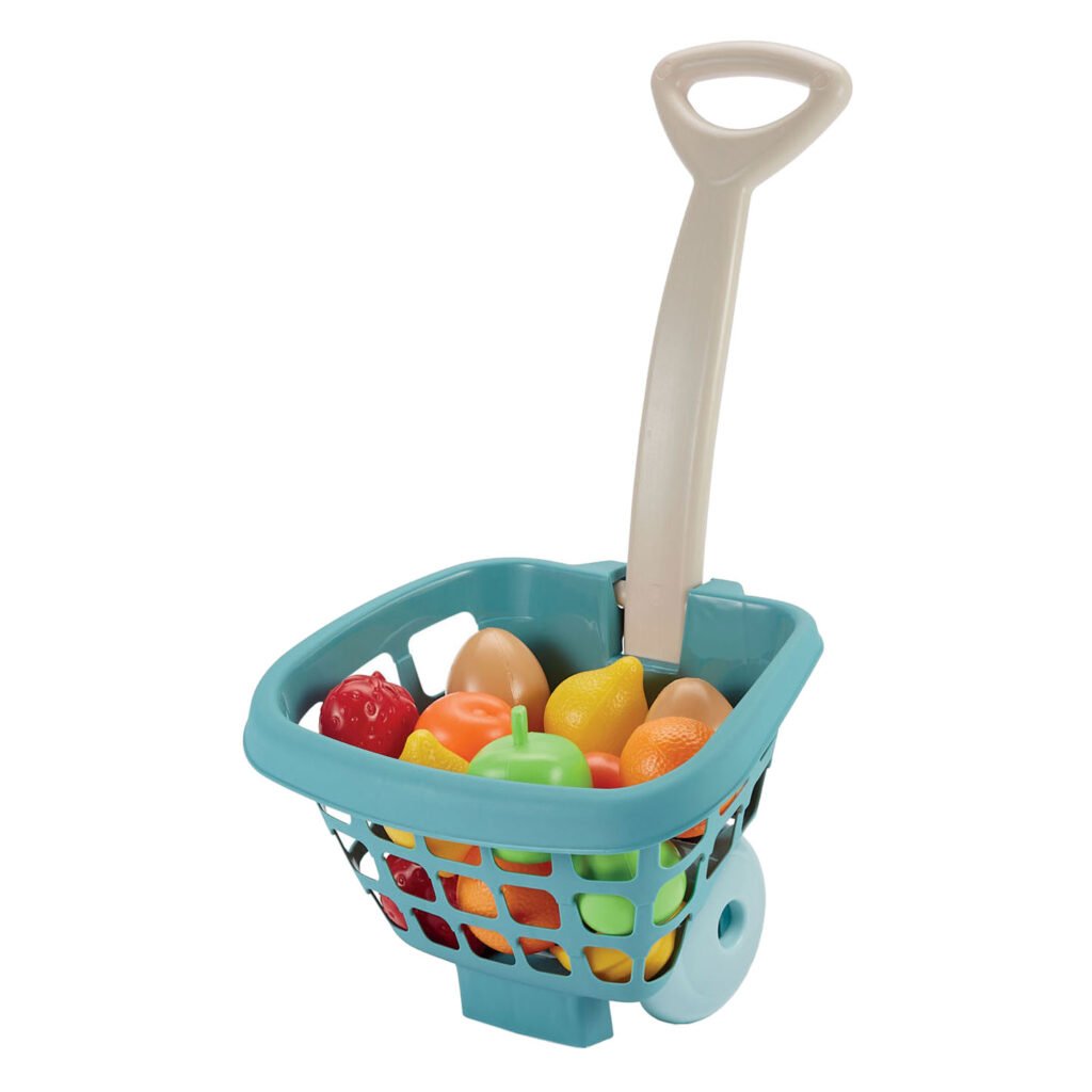 Kinder winkelmandje gevuld met speelgoed fruit en groenten Ecoiffier Winkeltrolley met Fruit