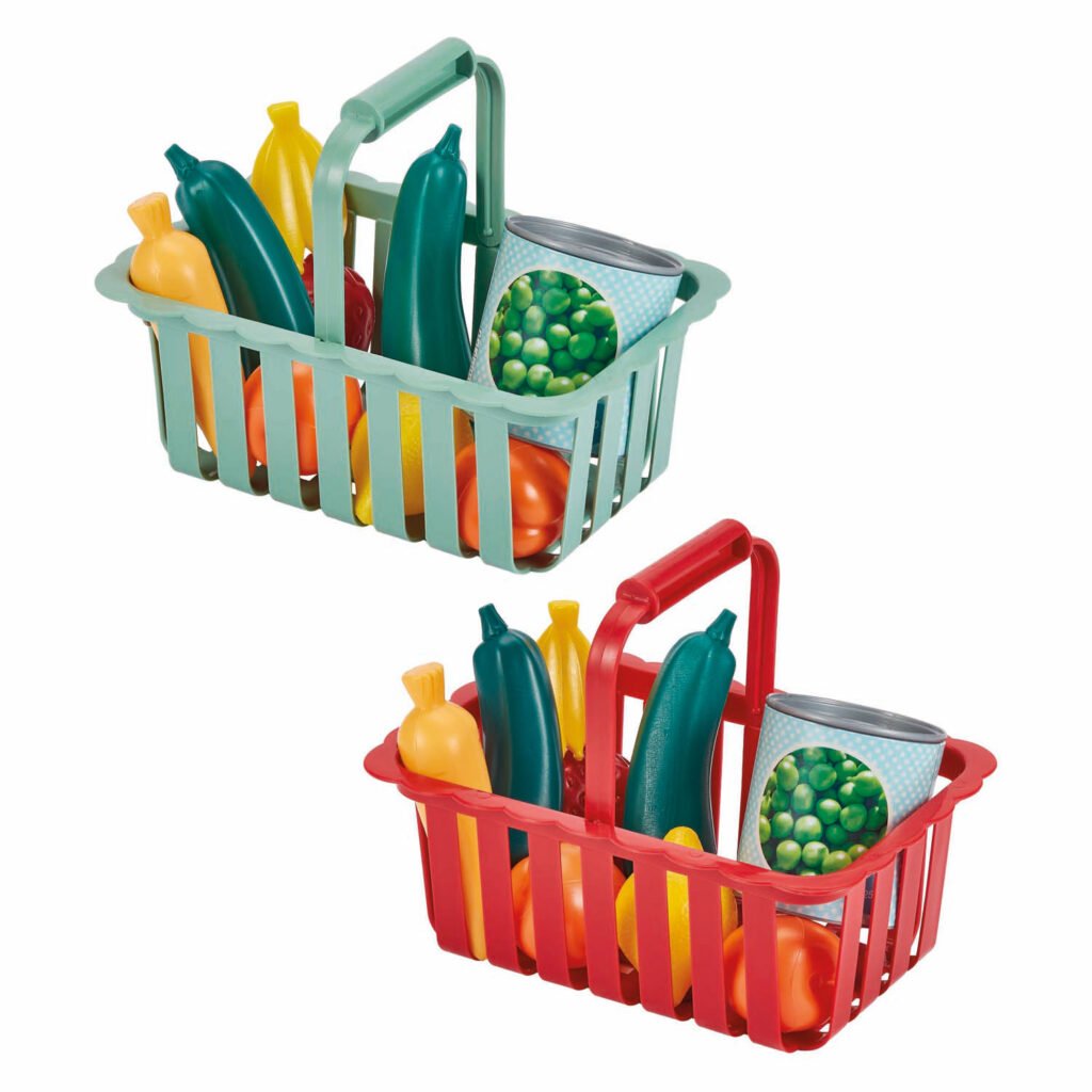 Set speelgoed boodschappenmandjes met speelgoed voedsel Ecoiffier Groente en Fruitmand