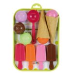Speelgoed ijsjes set met kleurrijke ijslolly’s en hoorntjes voor kinderen. Ecoiffier 100% Chef IJsset