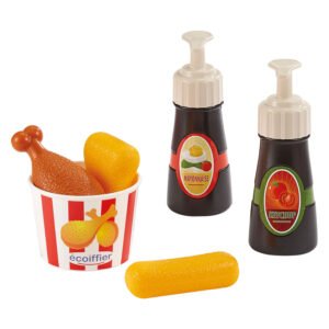 Speelgoed kipbucket met mayonaise en ketchup