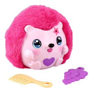 Roze Funtasy Family Kiss-Meez Egel Interactieve knuffel met kam en accessoire op witte achtergrond