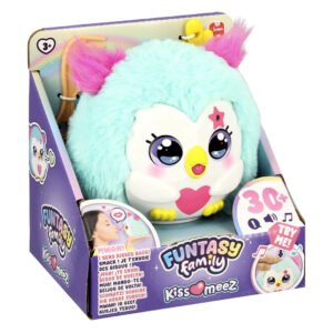 Kiss Meez pluche knuffel close-up met grote ogen en roze ster op voorhoofd