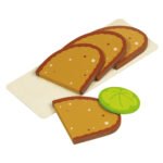 Speelgoed houten sandwich met brood en sla voor kinderkeuken Goki Broodplankje met Boterhammen Hout