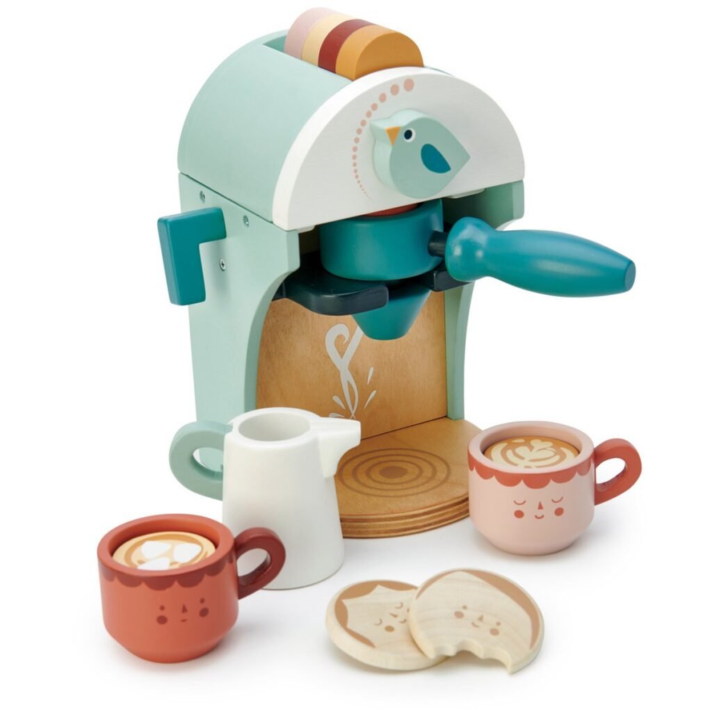 Tender Leaf houten babyccino-maker met speelservies