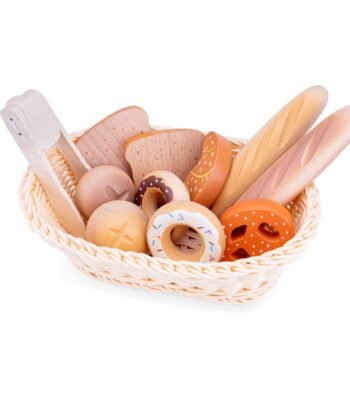 Woet Houten Broodmandje Speelset met broodjes en donuts