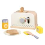 Woet Houten Broodrooster Speelset met toast, boterblokjes en marmeladepot