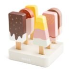 Woet Houten ijsjes set met display met pastelkleuren