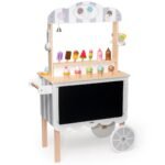 Viga Toys Mobiele IJskraam met Accessoires zoals krijtbord en speelgoed ijsjes