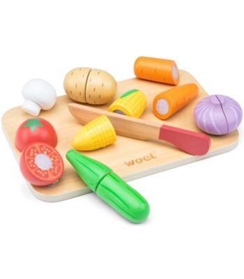 Woet Houten Snijset Groente met Snijplank speelgoed met houten accessoires