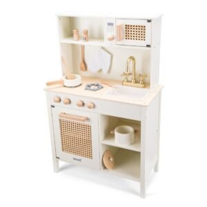 Houten speelgoed kinderkeuken met oven, wasbak en accessoires