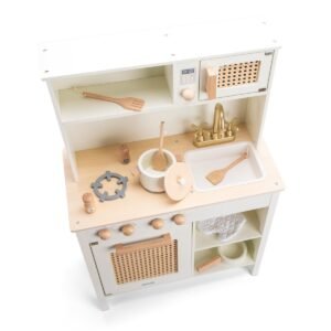 Houten speelgoed kinderkeuken met oven, spoelbak en accessoires