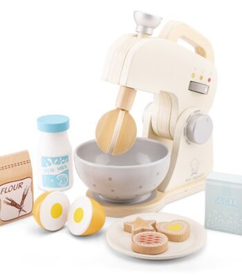 Houten Mixer Set Wit met accessoires voor kinderen van New Classic Toys
