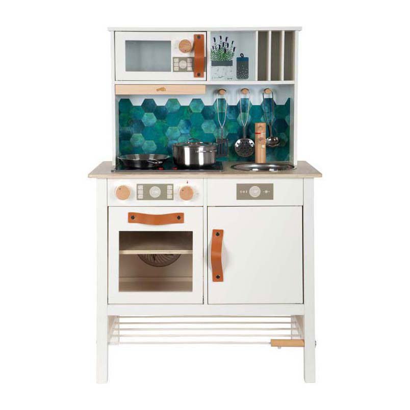 Luxe Small Foot Houten Speelkeuken Tasty Wit met kookgerei en stijlvolle afwerking