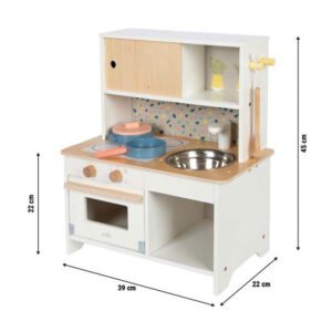 Afmetingen houten speelkeuken 45x39x22 cm