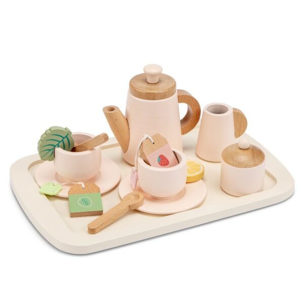 Woet Houten Theeservies Roze 16dlg.