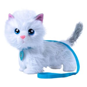 Pluchen interactieve kat Mimi met halsband en looplijn close-up