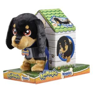 Animagic Waggles interactieve pluche hond in verpakking