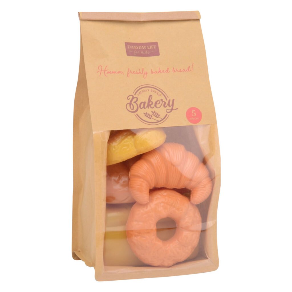 Speelgoed bakery set in papieren verpakking met broodjes Home & Kitchen Broodset