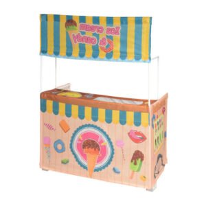 Kinderspeelgoed ijskraam kiosk met kleurrijke snoep en ijs illustraties Kinderspeeltent IJskraam Winkel